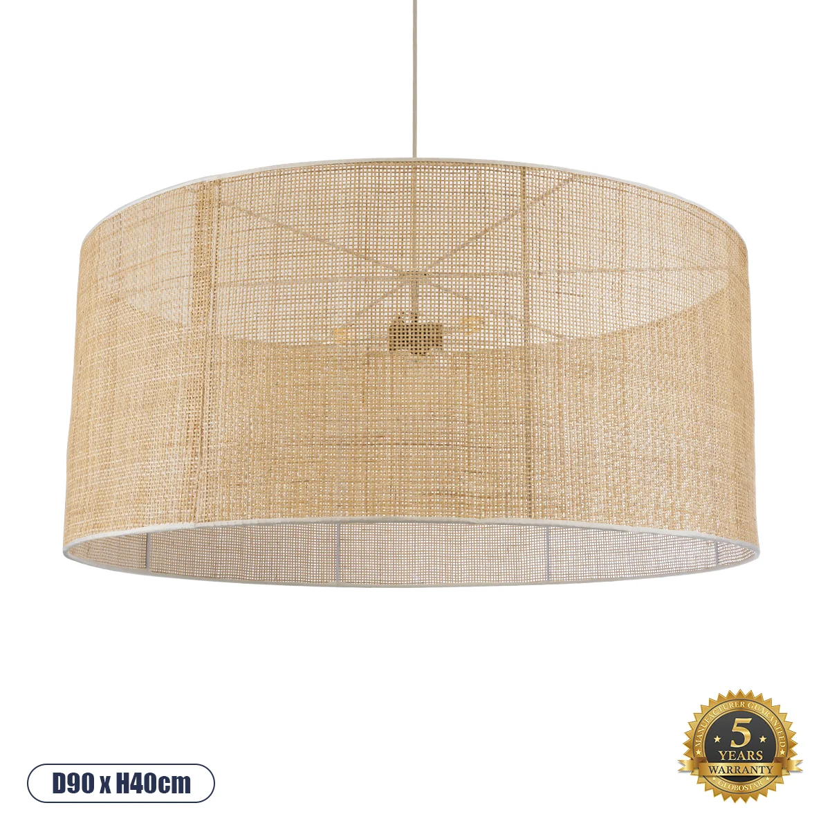 Φωτογραφία προϊόντος: GLOBOSTAR® YOTTO 01823 Boho Κρεμαστό Φωτιστικό Οροφής με Ντουί 3 x E27 AC 220-240V IP20 - Μπεζ - Μ90 x Π90 x Υ40cm