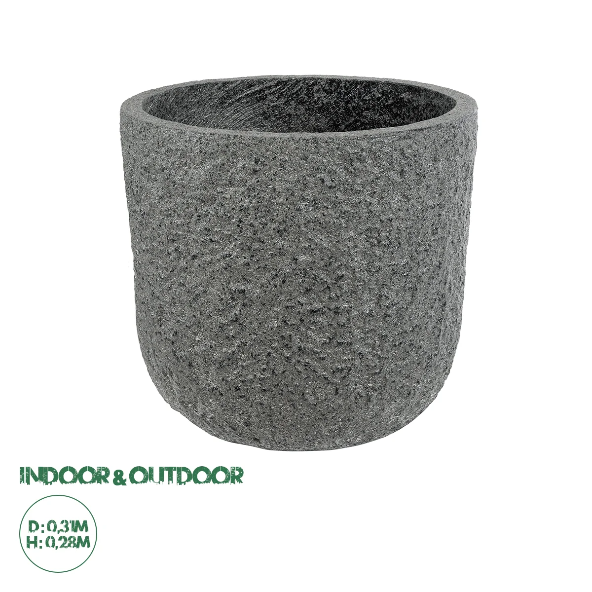 Φωτογραφία προϊόντος: GloboStar® Artificial Garden ERICE 20758 Επιδαπέδιο Πολυεστερικό Τσιμεντένιο Κασπώ Γλάστρα - Flower Pot Γκρι Φ31 x Υ28cm