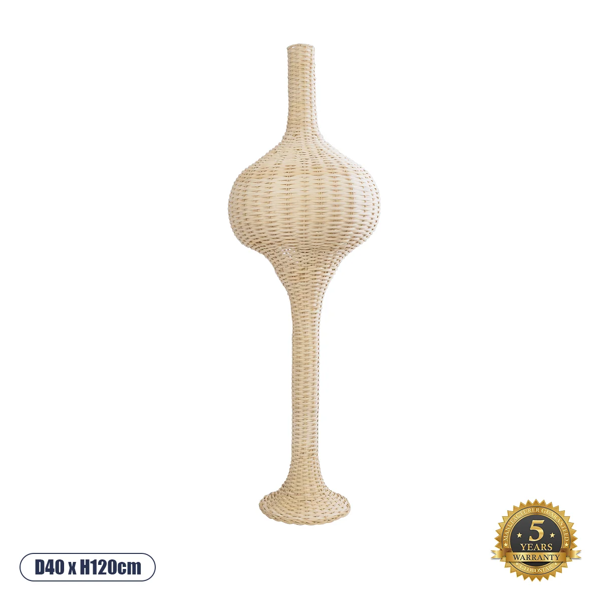 Φωτογραφία προϊόντος: GLOBOSTAR® ALADDIN 02050 Boho Επιδαπέδιο Φωτιστικό με Ντουί 1 x E27 AC 220-240V IP20 - Μπεζ - Μ40 x Π40 x Υ120cm
