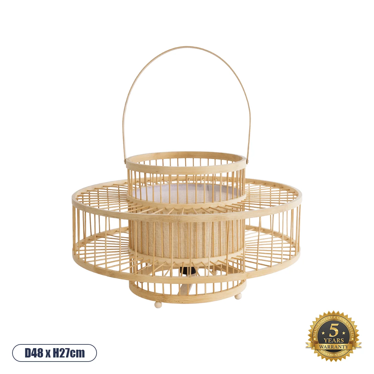 Φωτογραφία προϊόντος: GLOBOSTAR® SORENIA 02003 Boho Επιδαπέδιο Φωτιστικό με Ντουί 1 x E27 AC 220-240V IP20 - Μπεζ - Μ48 x Π48 x Υ27cm