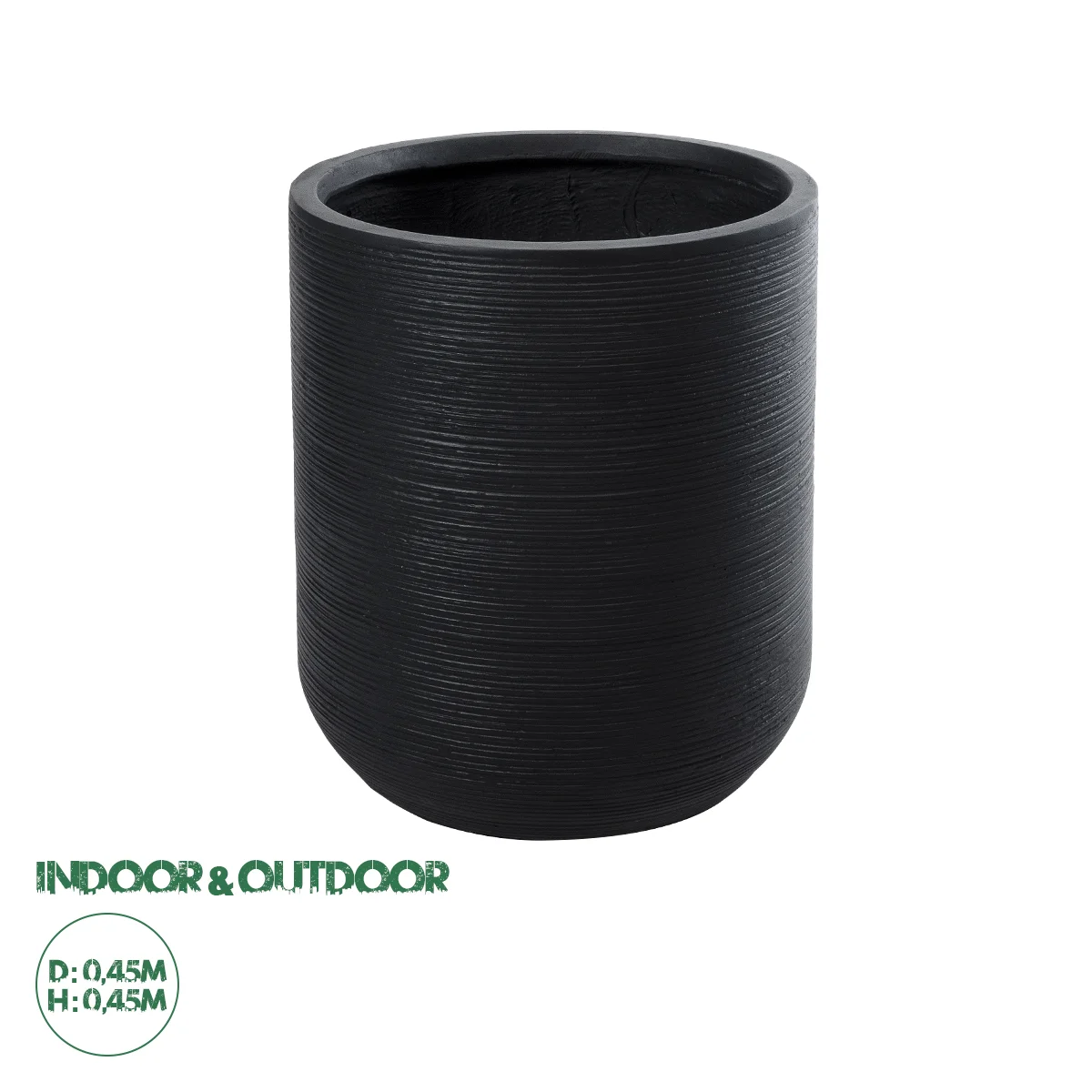 Φωτογραφία προϊόντος: GloboStar® Artificial Garden DAMASCUS 20694 Διακοσμητικό Πολυεστερικό Τσιμεντένιο Κασπώ Γλάστρα - Flower Pot Μαύρο Φ45 x Υ45cm