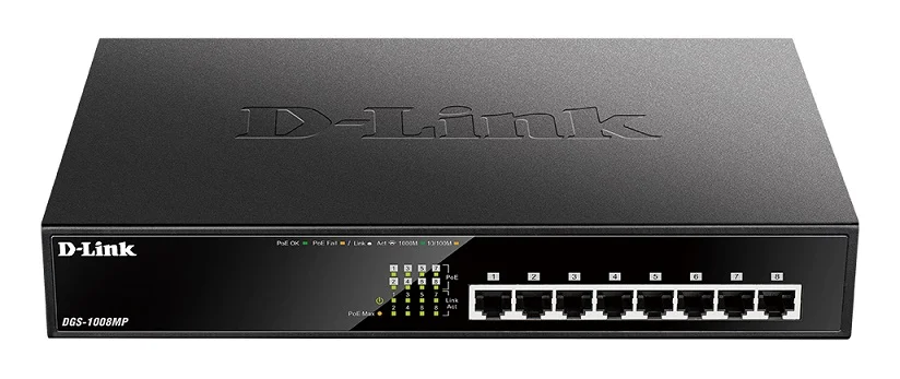 Φωτογραφία προϊόντος: D-LINK DGS-1008MP 8-port 10/100/1000Mbps 8 PoE Port