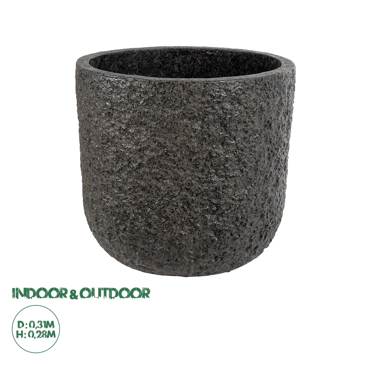 Φωτογραφία προϊόντος: GloboStar® Artificial Garden LUCCA 20756 Επιδαπέδιο Πολυεστερικό Τσιμεντένιο Κασπώ Γλάστρα - Flower Pot Καφέ Φ31 x Υ28cm