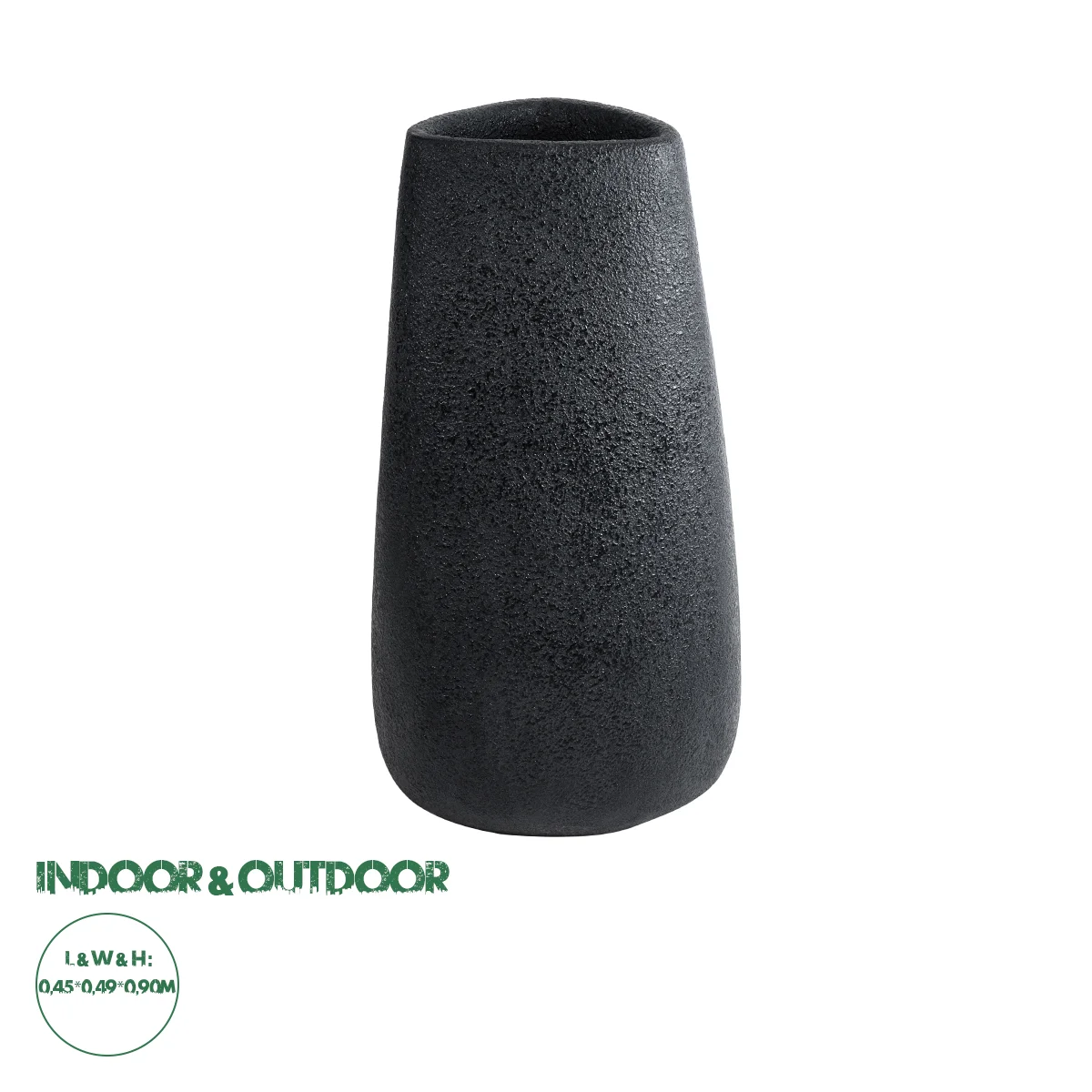 Φωτογραφία προϊόντος: GloboStar® Artificial Garden CHLOE 20709 Επιδαπέδιο Πολυεστερικό Τσιμεντένιο Κασπώ Γλάστρα - Flower Pot Μαύρο Μ45 x Π49 x Υ90cm