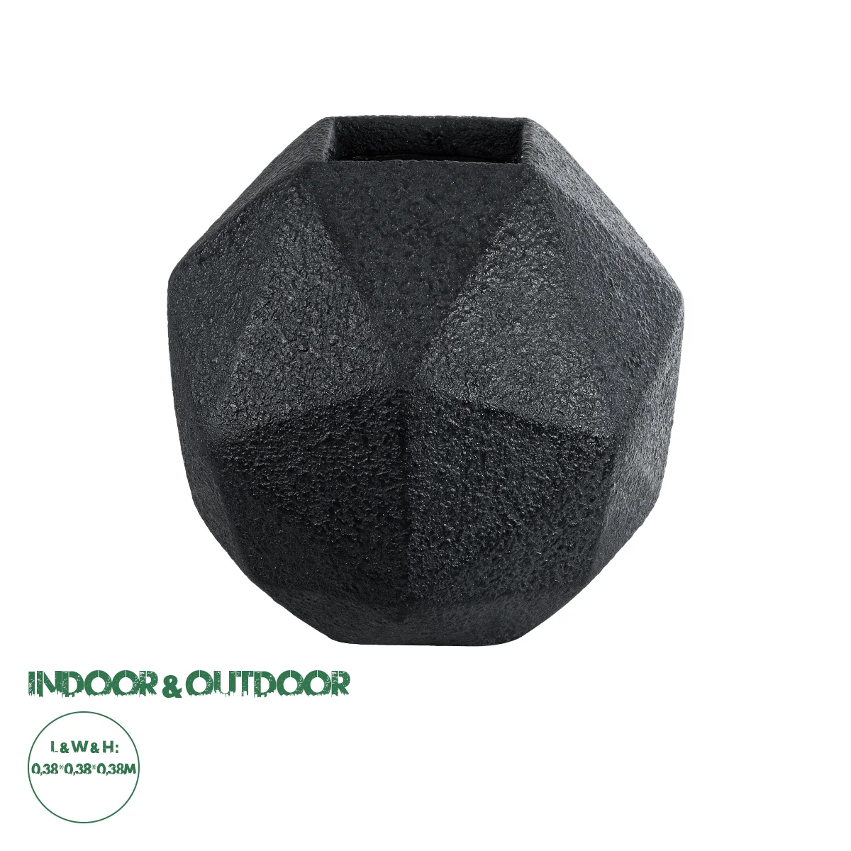Φωτογραφία προϊόντος: GloboStar® Artificial Garden CARNABY 20779 Επιδαπέδιο Πολυεστερικό Τσιμεντένιο Κασπώ Γλάστρα - Flower Pot Μαύρο Μ38 x Π38 x Υ38cm