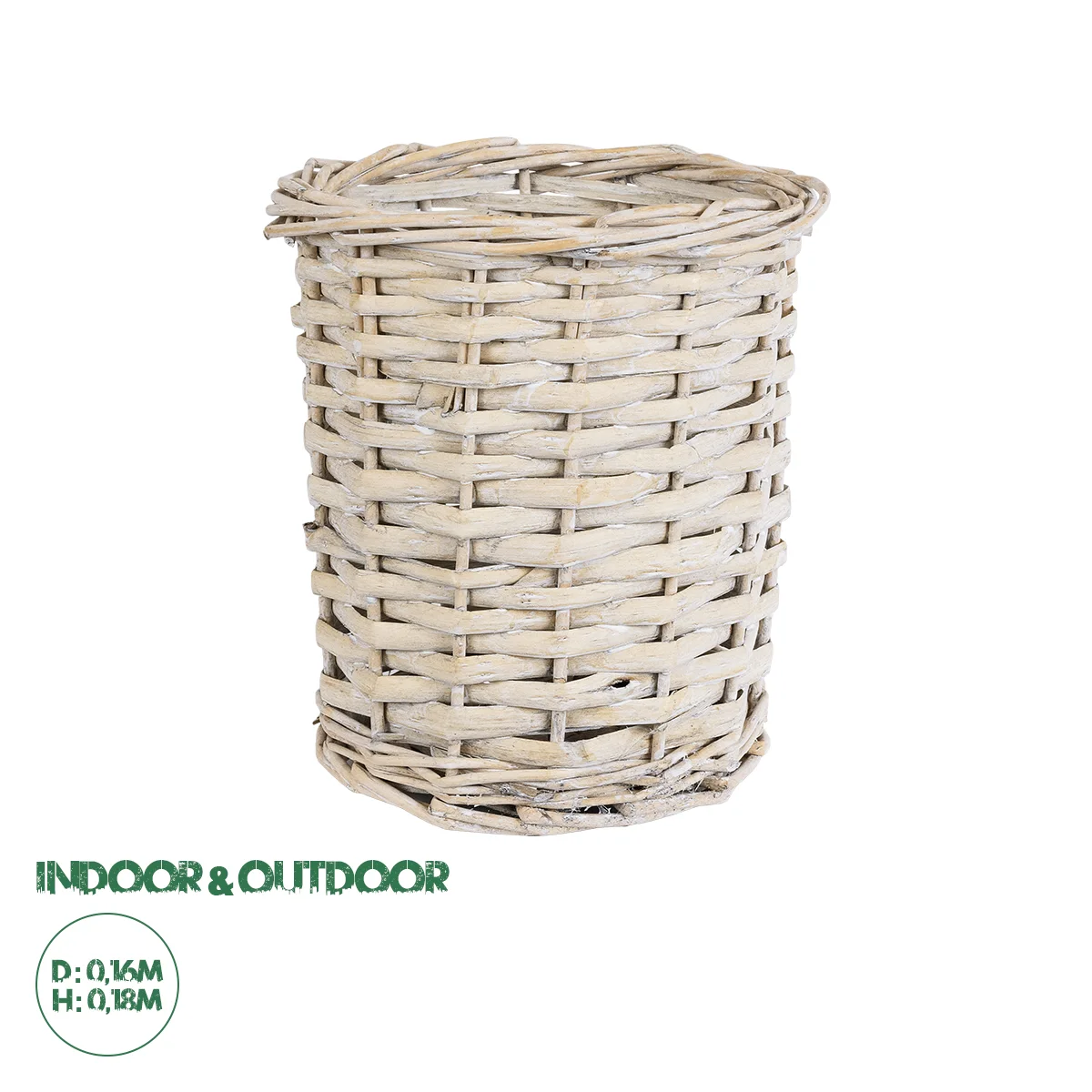 Φωτογραφία προϊόντος: GloboStar® Artificial Garden DOMINGO 20591 Διακοσμητικό Πλεκτό Καλάθι - Κασπώ Γλάστρα - Flower Pot Λευκό με Μπεζ Φ16 x Υ18cm