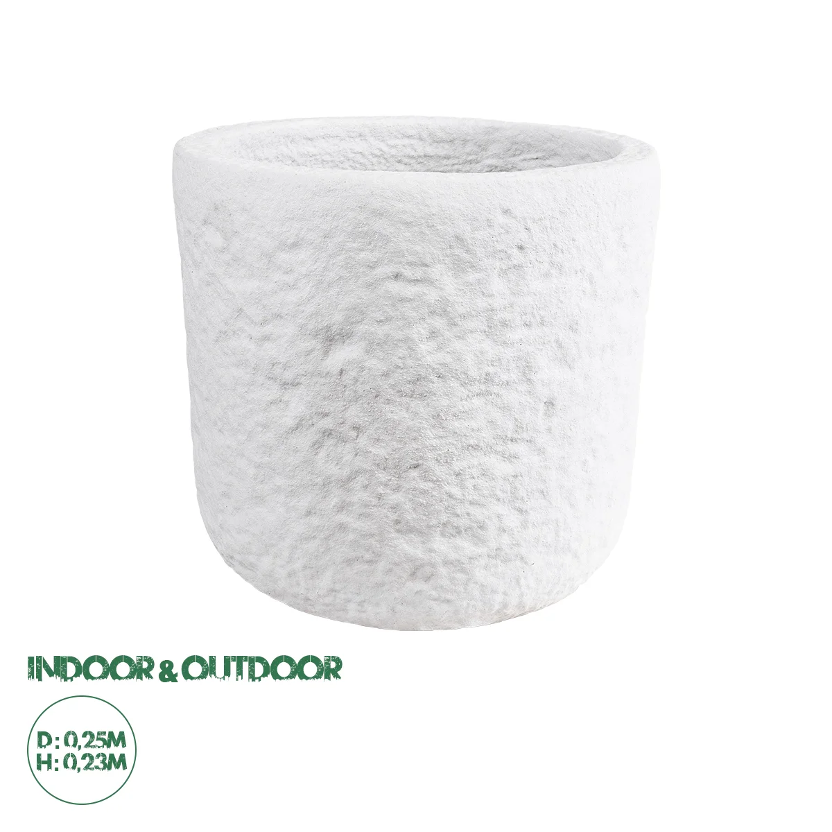 Φωτογραφία προϊόντος: GloboStar® Artificial Garden MALVEN 20711 Επιδαπέδιο Πολυεστερικό Τσιμεντένιο Κασπώ Γλάστρα - Flower Pot Λευκό Φ25 x Υ23cm