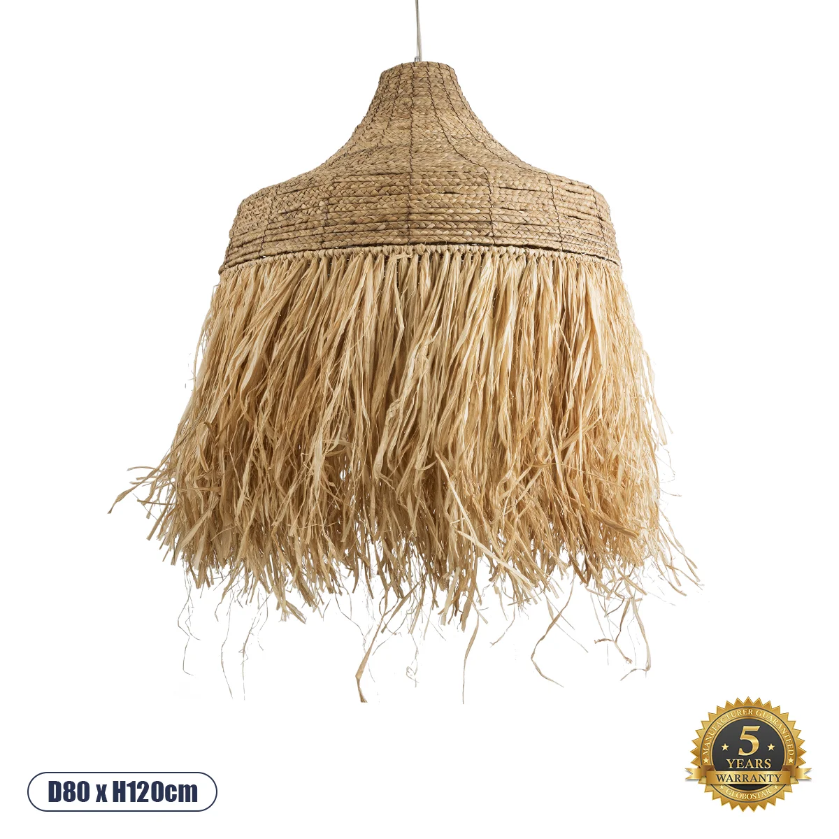 Φωτογραφία προϊόντος: GLOBOSTAR® PORTOFERRAIO 02186 Boho Κρεμαστό Φωτιστικό Οροφής με Ντουί 1 x E27 AC 220-240V IP20 - Μπεζ - Μ80 x Π80 x Υ120cm