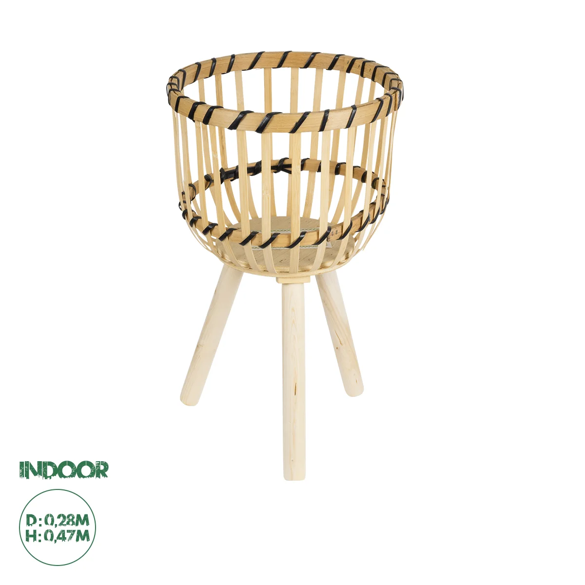 Φωτογραφία προϊόντος: GloboStar® Artificial Garden FOLEGANDROS 20583 Διακοσμητικό Ξύλινο Κασπώ Γλάστρα - Flower Pot Μπεζ Φ28 x Υ47cm