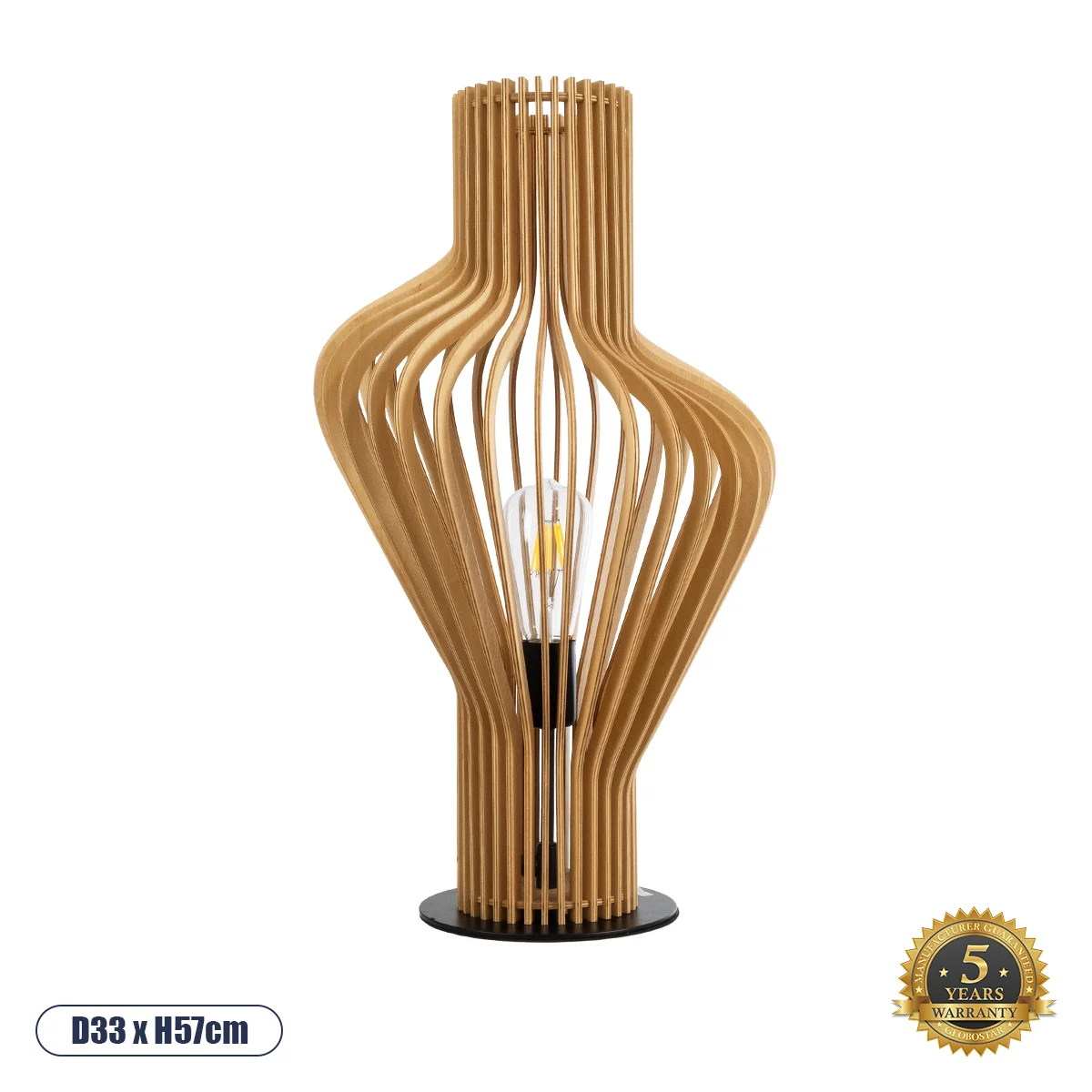 Φωτογραφία προϊόντος: GLOBOSTAR® MIHIRO 02176 Boho Επιτραπέζιο Φωτιστικό Πορτατίφ με Ντουί 1 x E27 AC 220-240V IP20 - Μπεζ& Μαύρο - Μ33 x Π33 x Υ57cm