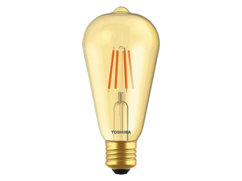 Φωτογραφία προϊόντος: TOSHIBA LED FILAMENT AMBER ST64 E27 4.5W 2200K DIMMABLE
