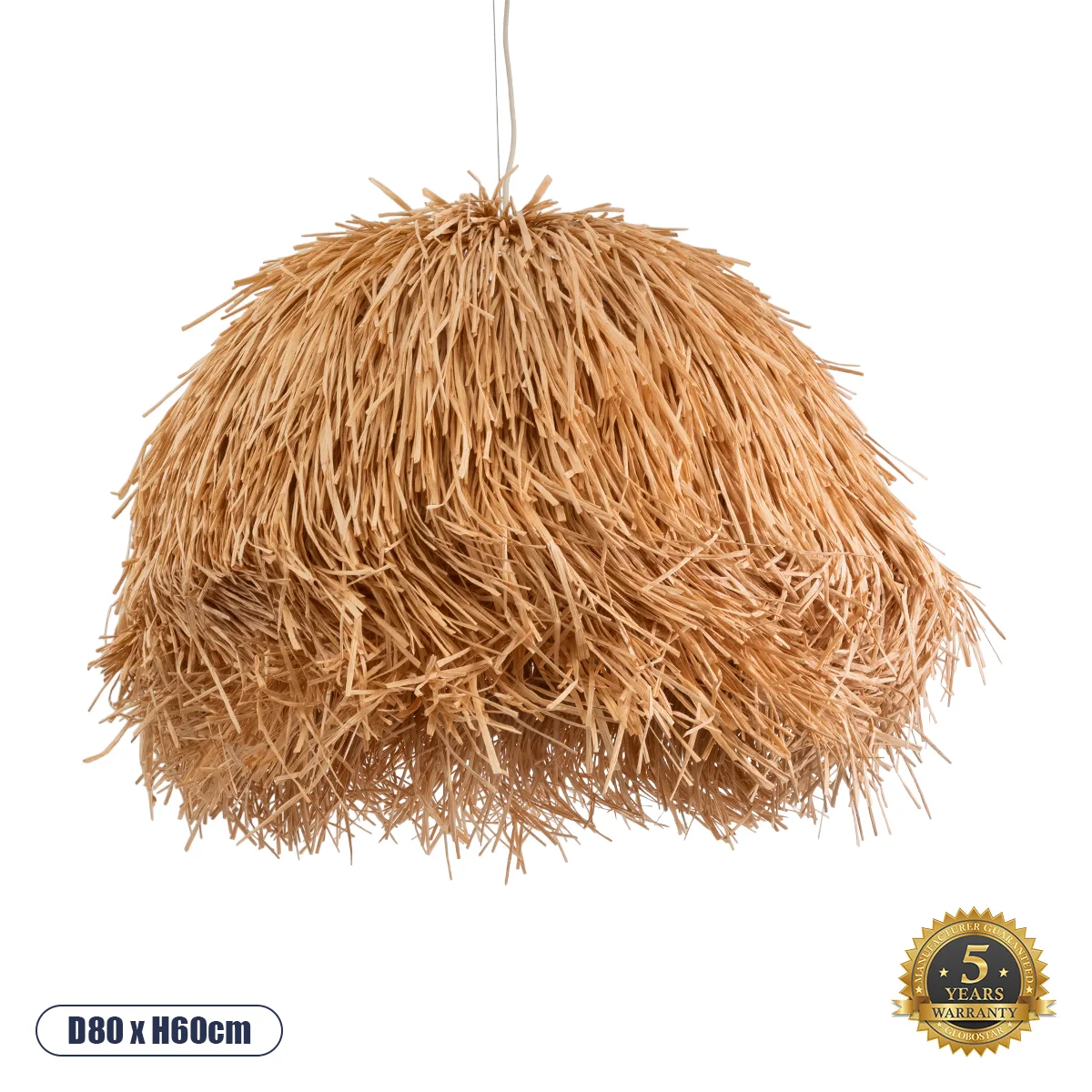Φωτογραφία προϊόντος: GLOBOSTAR® GUADELOUPE 02155 Boho Κρεμαστό Φωτιστικό Οροφής με Ντουί 1 x E27 AC 220-240V IP20 - Καφέ - Μ80 x Π80 x Υ60cm