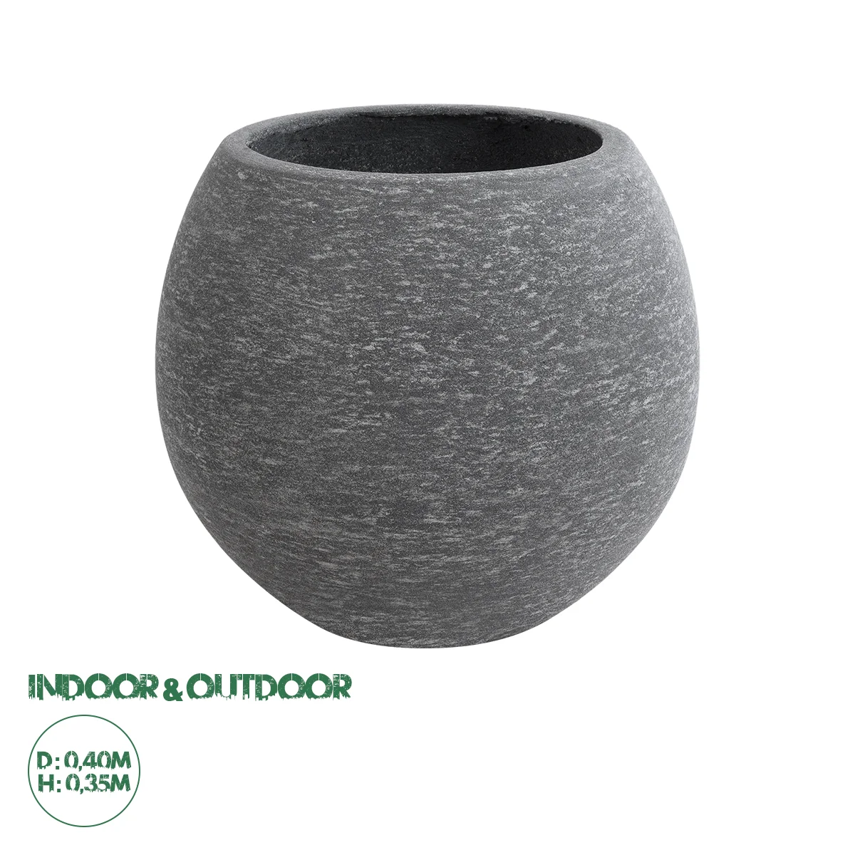 Φωτογραφία προϊόντος: GloboStar® Artificial Garden COLUMBIA 20797 Επιδαπέδιο Πολυεστερικό Τσιμεντένιο Κασπώ Γλάστρα - Flower Pot Γκρι Φ40 x Υ35cm