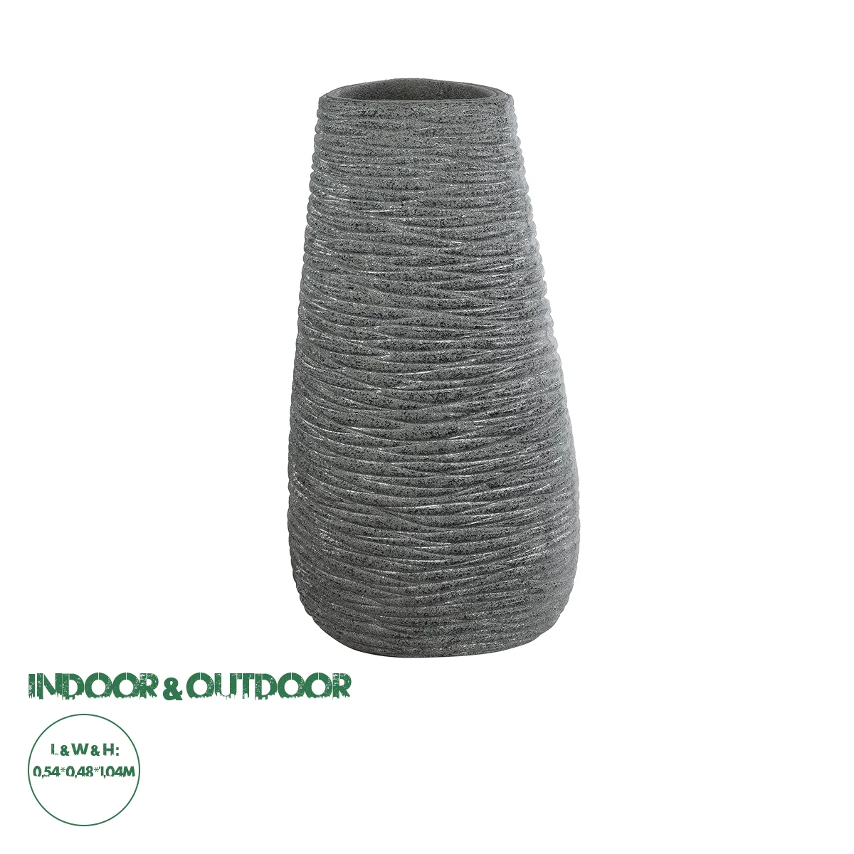 Φωτογραφία προϊόντος: GloboStar® Artificial Garden RONDA 20760 Επιδαπέδιο Πολυεστερικό Τσιμεντένιο Κασπώ Γλάστρα - Flower Pot Γκρι Μ54 x Π48 x Υ104cm