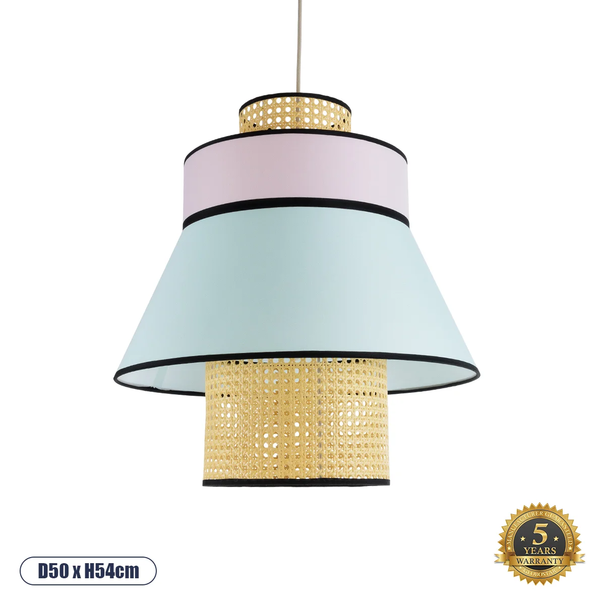 Φωτογραφία προϊόντος: GLOBOSTAR® SAIGE 01920 Boho Κρεμαστό Φωτιστικό Οροφής με Ντουί 1 x E27 AC 220-240V IP20 - Πολύχρωμο - Μ50 x Π50 x Υ54cm