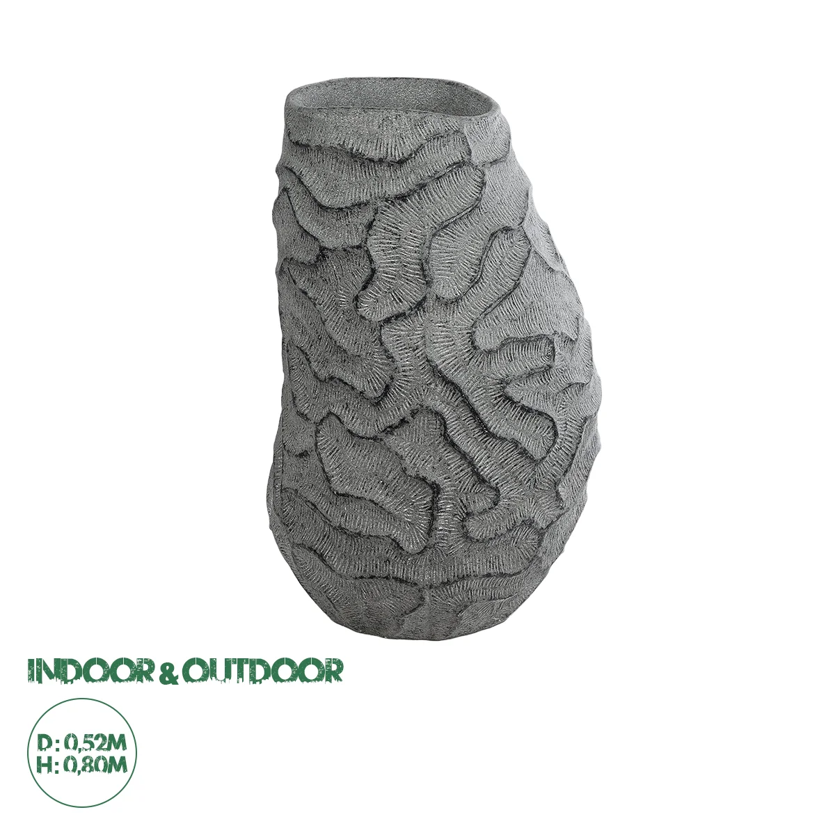 Φωτογραφία προϊόντος: GloboStar® Artificial Garden GALICIA 20763 Επιδαπέδιο Πολυεστερικό Τσιμεντένιο Κασπώ Γλάστρα - Flower Pot Γκρι Φ52 x Υ80cm