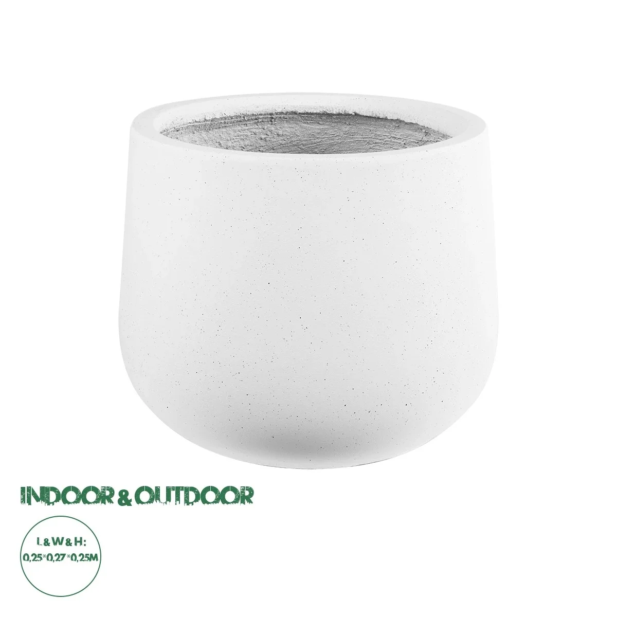 Φωτογραφία προϊόντος: GloboStar® Artificial Garden CHELSEA 20802 Διακοσμητικό Πολυεστερικό Τσιμεντένιο Κασπώ Γλάστρα - Flower Pot Λευκό με Μαύρες Λεπτομέριες Μ25 x Π27 x Υ25cm