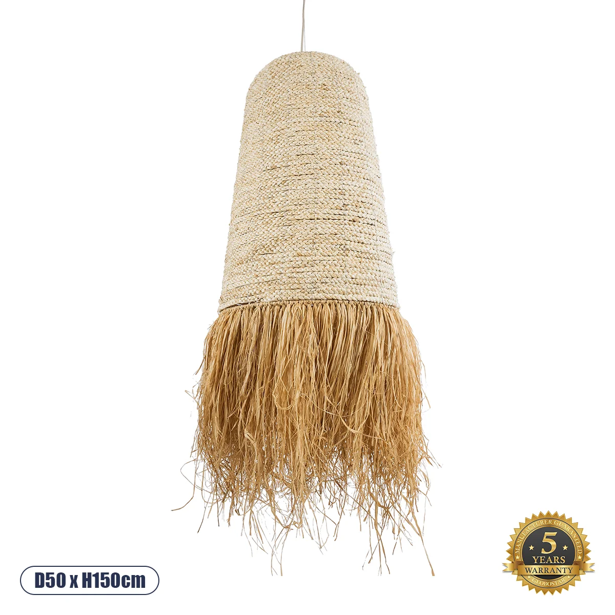 Φωτογραφία προϊόντος: GLOBOSTAR® LETA 02171 Boho Κρεμαστό Φωτιστικό Οροφής με Ντουί 1 x E27 AC 220-240V IP20 - Μπεζ - Μ50 x Π50 x Υ150cm