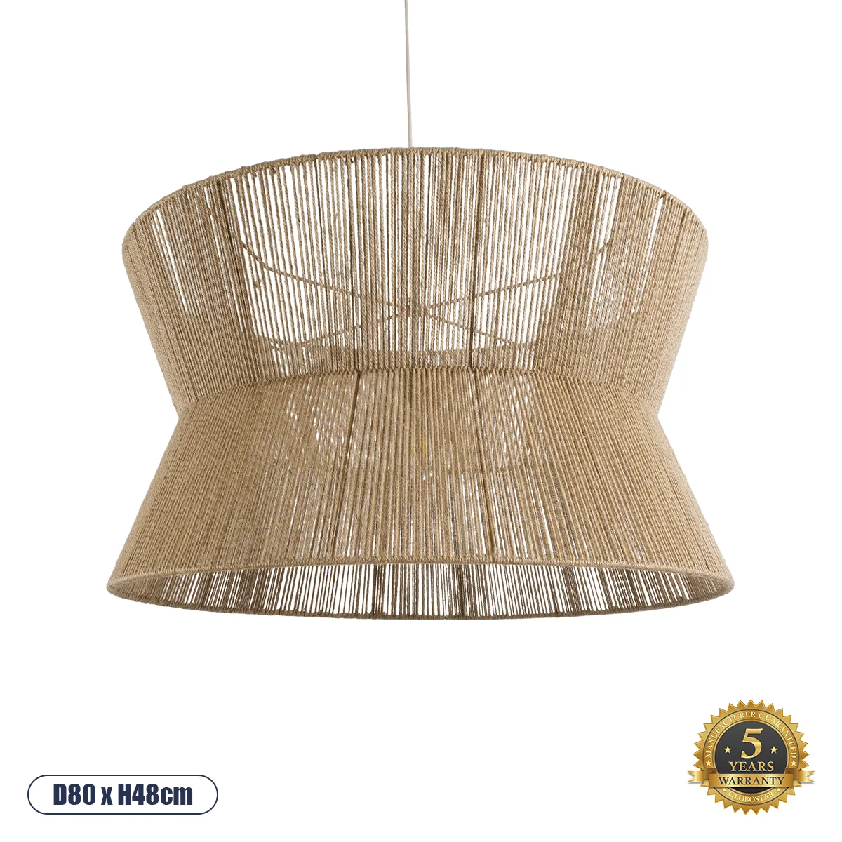Φωτογραφία προϊόντος: GLOBOSTAR® BISBEE 02205 Boho Κρεμαστό Φωτιστικό Οροφής με Ντουί 1 x E27 AC 220-240V IP20 - Μπεζ - Μ80 x Π80 x Υ48cm