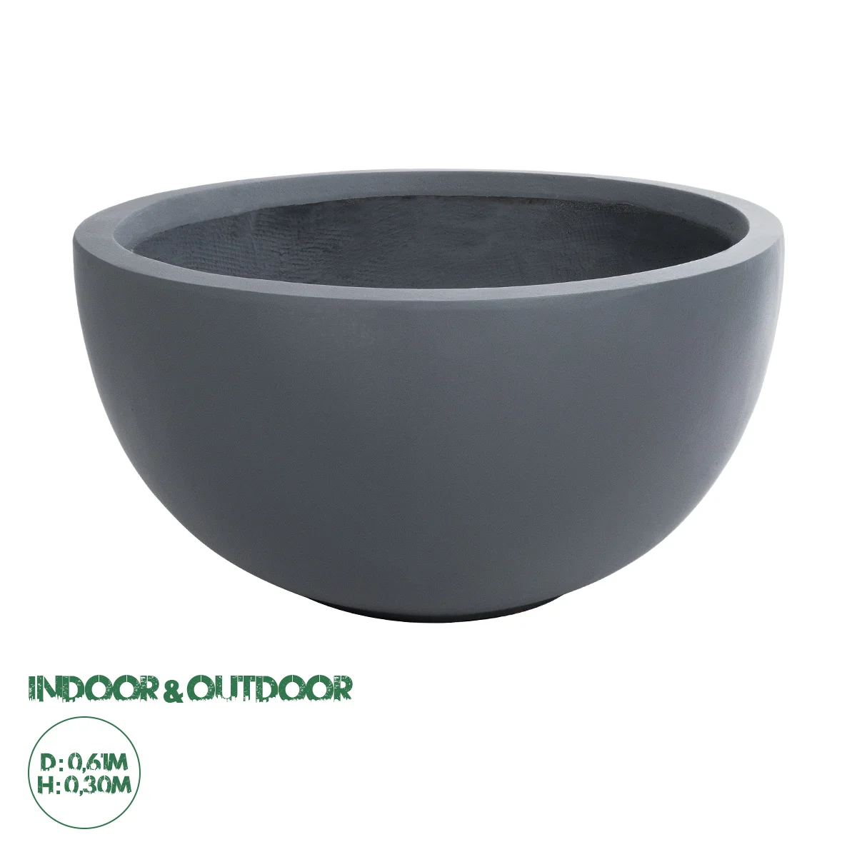 Φωτογραφία προϊόντος: GloboStar® Artificial Garden BALTIMORE 20697 Διακοσμητικό Πολυεστερικό Τσιμεντένιο Κασπώ Γλάστρα - Flower Pot Γκρι Φ61 x Υ30cm