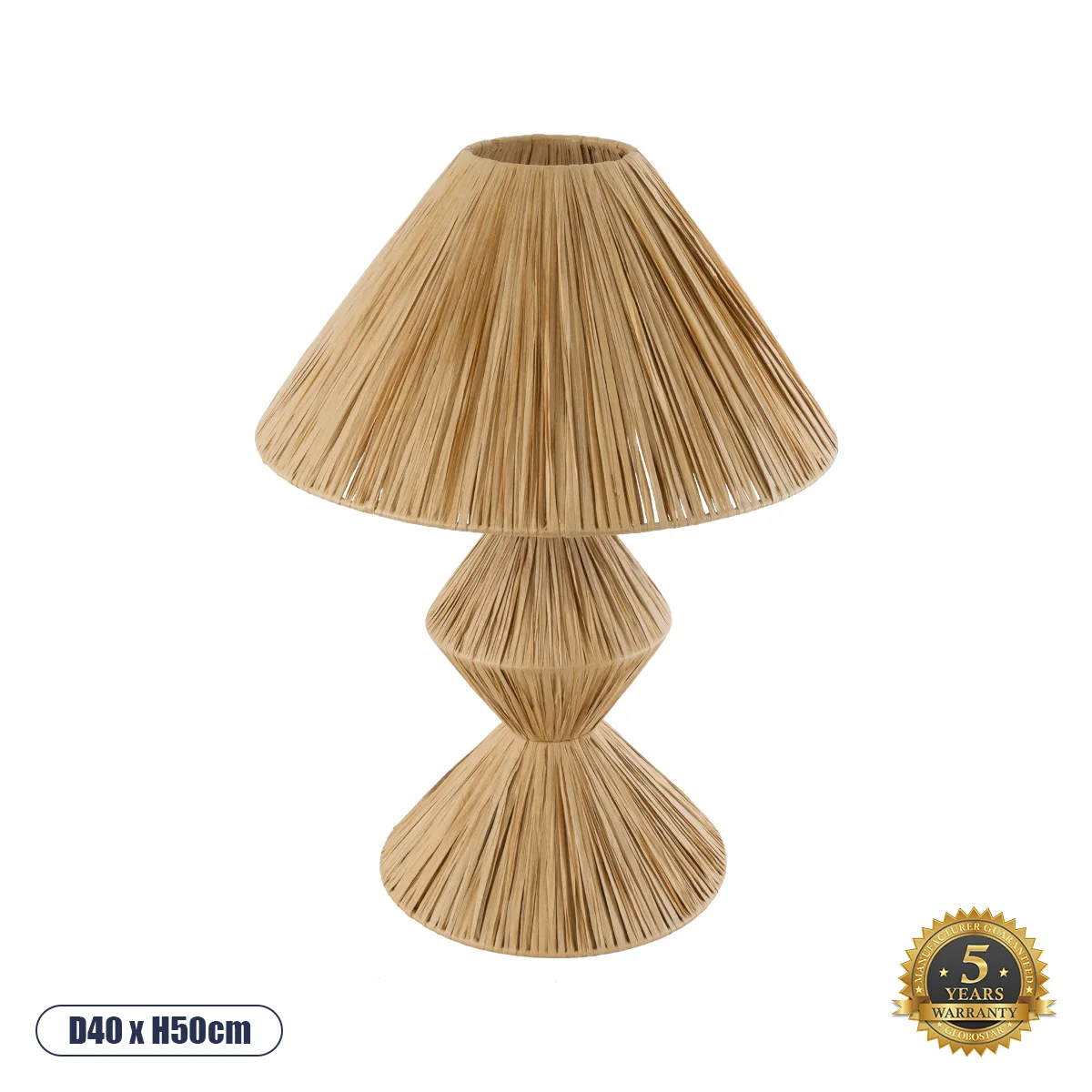 Φωτογραφία προϊόντος: GLOBOSTAR® LUANA 02107 Boho Επιτραπέζιο Φωτιστικό Πορτατίφ με Ντουί 1 x E27 AC 220-240V IP20 - Μπεζ - Μ40 x Π40 x Υ50cm