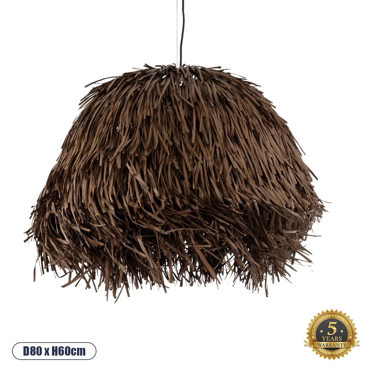 Φωτογραφία προϊόντος: GLOBOSTAR® GUADELOUPE 02294 Boho Κρεμαστό Φωτιστικό Οροφής με Ντουί 1 x E27 AC 220-240V IP20 - Καφέ - Μ80 x Π80 x Υ60cm