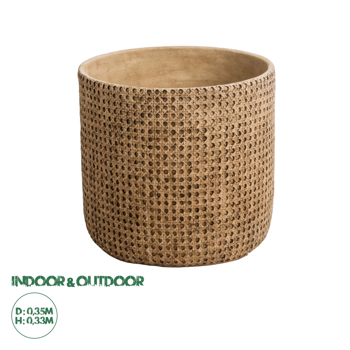 Φωτογραφία προϊόντος: GloboStar® Artificial Garden GIUSEPPE 20800 Διακοσμητικό Πολυεστερικό Τσιμεντένιο Κασπώ Γλάστρα - Flower Pot Καφέ Φ35 x Υ33cm
