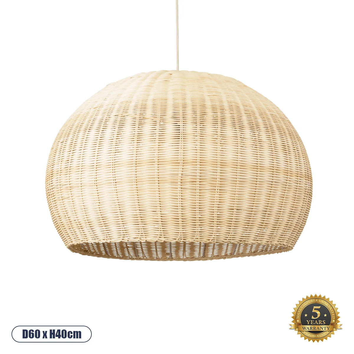 Φωτογραφία προϊόντος: GLOBOSTAR® RAITO 01825 Boho Κρεμαστό Φωτιστικό Οροφής με Ντουί 1 x E27 AC 220-240V IP20 - Μπεζ - Μ60 x Π60 x Υ40cm