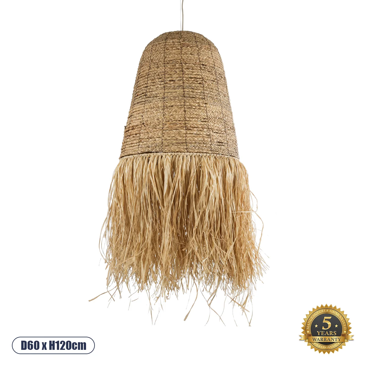 Φωτογραφία προϊόντος: GLOBOSTAR® PORTOFERRAIO 02190 Boho Κρεμαστό Φωτιστικό Οροφής με Ντουί 1 x E27 AC 220-240V IP20 - Μπεζ - Μ60 x Π60 x Υ120cm