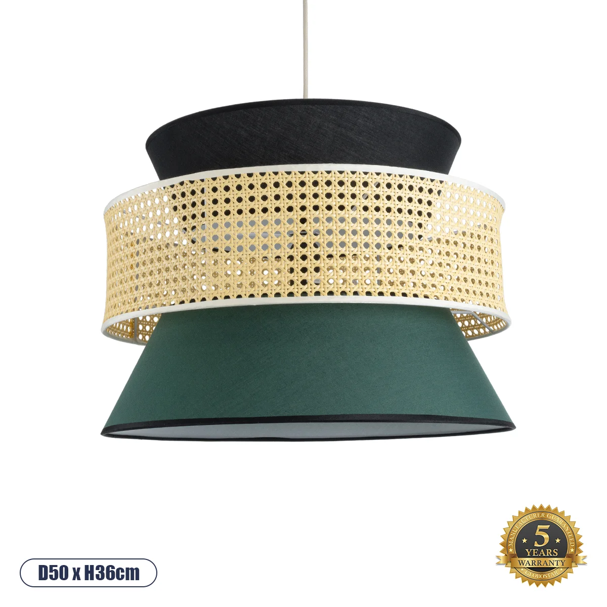 Φωτογραφία προϊόντος: GLOBOSTAR® SAIGE 01916 Boho Κρεμαστό Φωτιστικό Οροφής με Ντουί 1 x E27 AC 220-240V IP20 - Πολύχρωμο - Μ50 x Π50 x Υ36cm