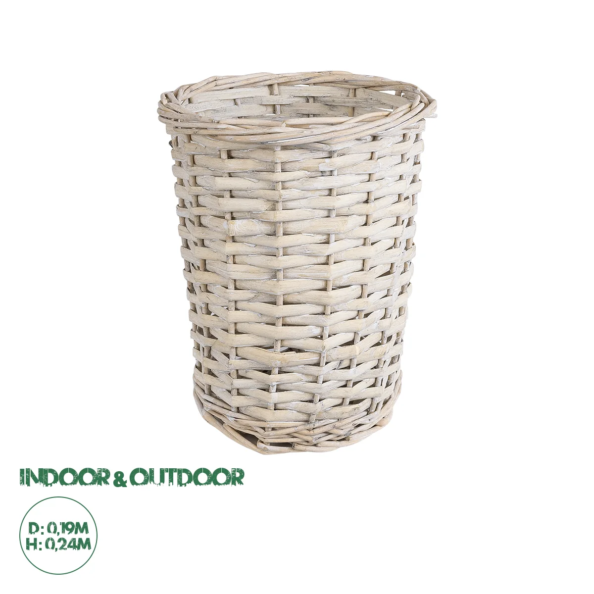 Φωτογραφία προϊόντος: GloboStar® Artificial Garden DOMINGO 20592 Διακοσμητικό Πλεκτό Καλάθι - Κασπώ Γλάστρα - Flower Pot Λευκό με Μπεζ Φ19 x Υ24cm