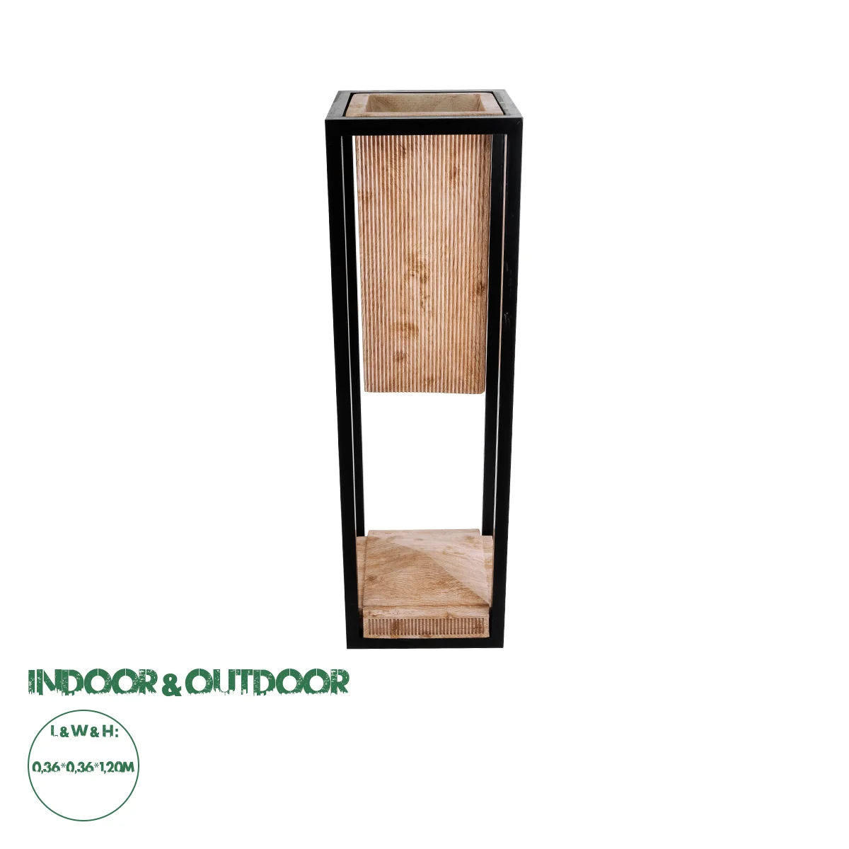 Φωτογραφία προϊόντος: GloboStar® Artificial Garden CASSIANO 20752 Επιδαπέδιο Μεταλλικό Τσιμεντένιο Κασπώ Γλάστρα - Flower Pot Καφέ με Μαύρο Μ36 x Π36 x Υ120cm