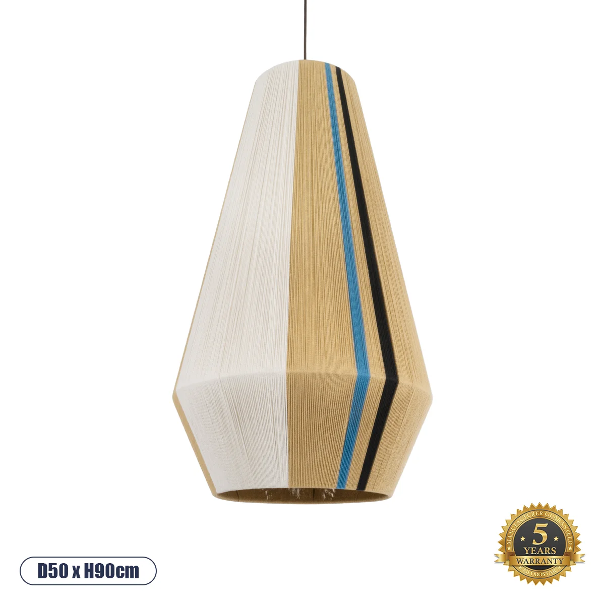 Φωτογραφία προϊόντος: GLOBOSTAR® SALERNO 02079 Boho Κρεμαστό Φωτιστικό Οροφής με Ντουί 1 x E27 AC 220-240V IP20 - Πολύχρωμο - Μ50 x Π50 x Υ90cm