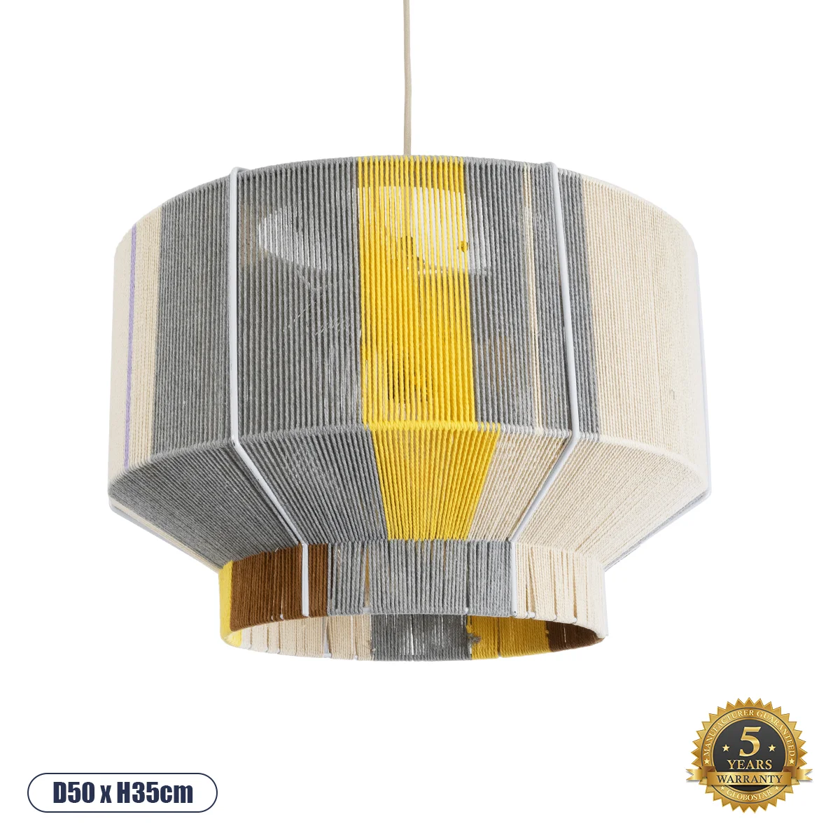 Φωτογραφία προϊόντος: GLOBOSTAR® SALERNO 02290 Boho Κρεμαστό Φωτιστικό Οροφής με Ντουί 1 x E27 AC 220-240V IP20 - Πολύχρωμο - Μ50 x Π50 x Υ35cm