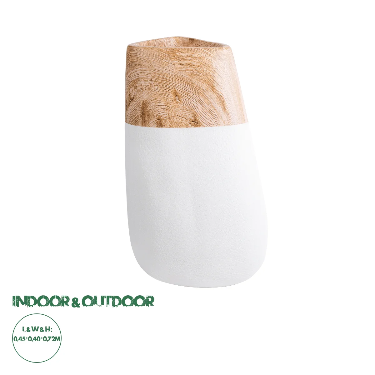 Φωτογραφία προϊόντος: GloboStar® Artificial Garden PANDORA 20706 Επιδαπέδιο Πολυεστερικό Τσιμεντένιο Κασπώ Γλάστρα - Flower Pot Λευκό με Καφέ Μ45 x Π40 x Υ72cm
