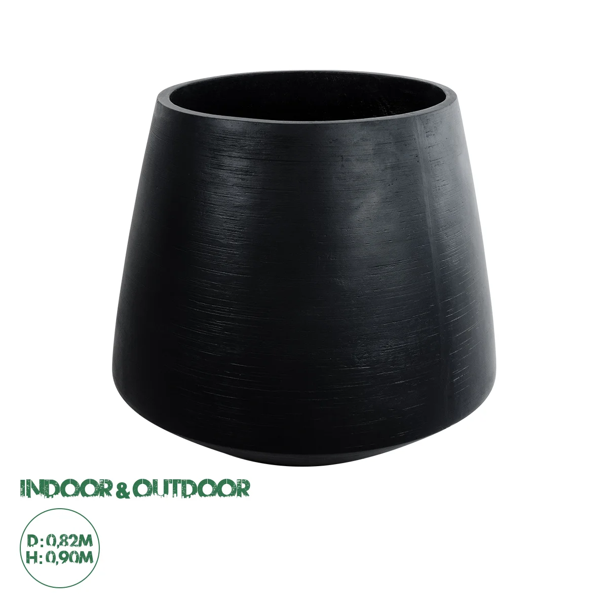 Φωτογραφία προϊόντος: GloboStar® Artificial Garden TIJUANA 20704 Διακοσμητικό Πολυεστερικό Τσιμεντένιο Κασπώ Γλάστρα - Flower Pot Μαύρο Φ82 x Υ90cm