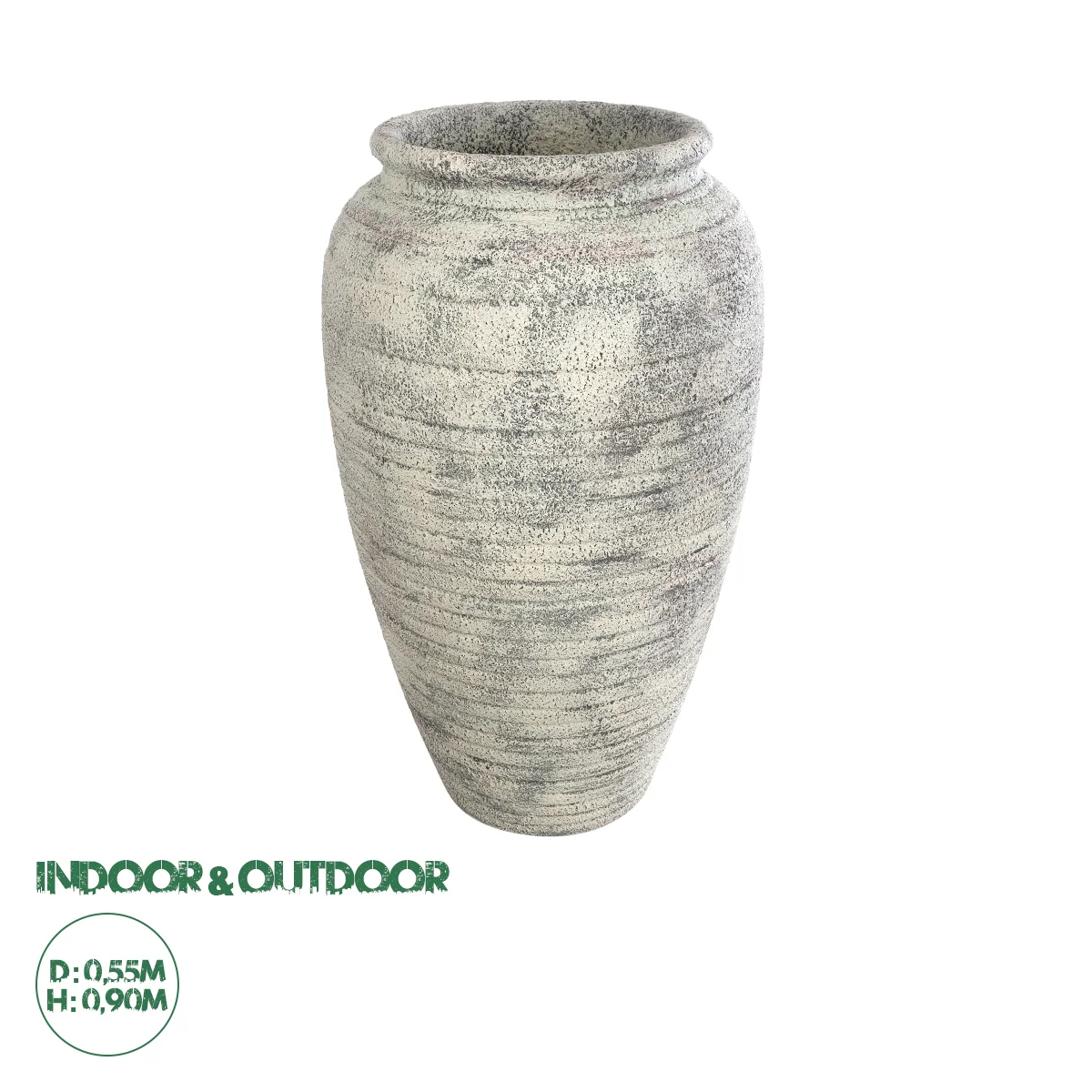 Φωτογραφία προϊόντος: GloboStar® Artificial Garden IRISH 20721 Επιδαπέδιο Πολυεστερικό Τσιμεντένιο Κασπώ Γλάστρα - Flower Pot Λευκό με Μπεζ Φ55 x Υ90cm