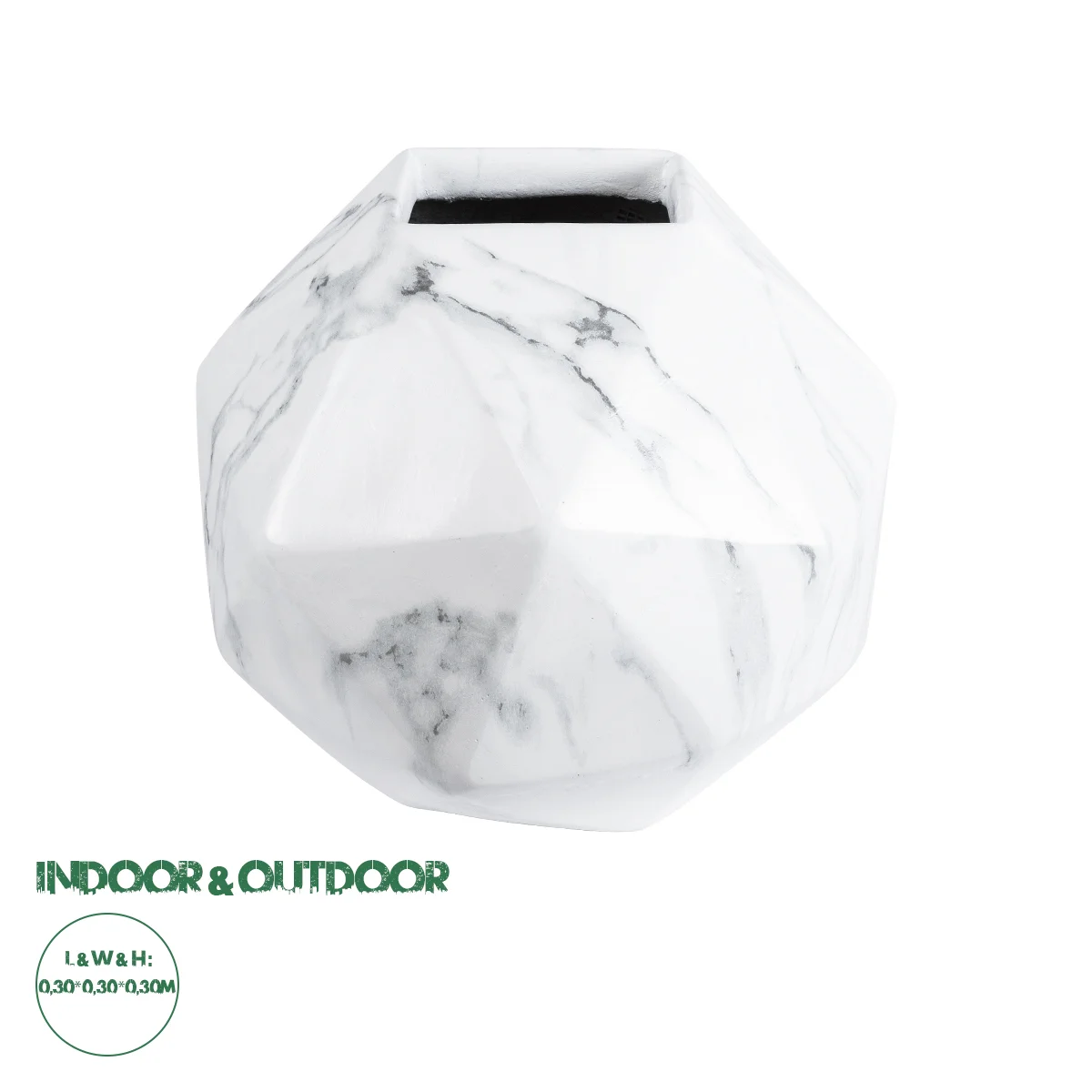 Φωτογραφία προϊόντος: GloboStar® Artificial Garden BRIXTON 20784 Επιδαπέδιο Πολυεστερικό Τσιμεντένιο Κασπώ Γλάστρα - Flower Pot Λευκό Μ30 x Π30 x Υ30cm