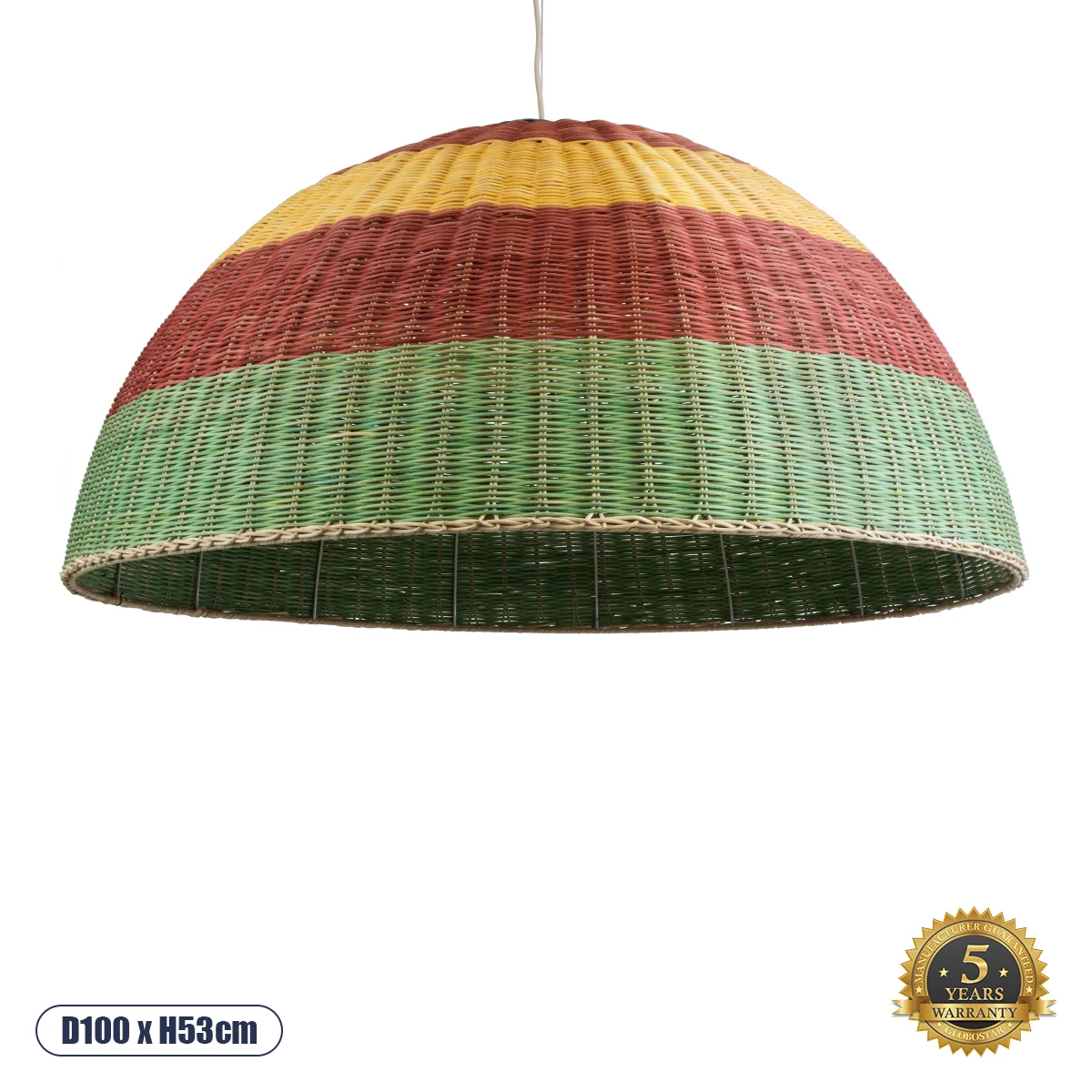 Φωτογραφία προϊόντος: GLOBOSTAR® CABALLEROS 02062 Boho Κρεμαστό Φωτιστικό Οροφής με Ντουί 1 x E27 AC 220-240V IP20 - Πολύχρωμο - Μ100 x Π100 x Υ53cm