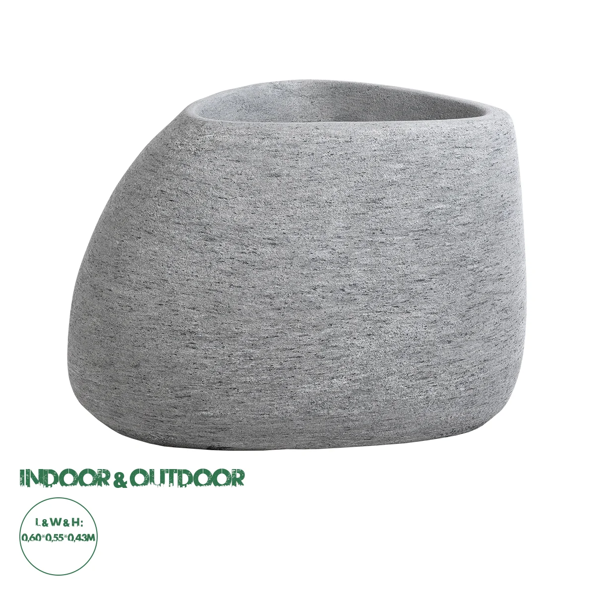 Φωτογραφία προϊόντος: GloboStar® Artificial Garden OXFORD 20794 Επιδαπέδιο Πολυεστερικό Τσιμεντένιο Κασπώ Γλάστρα - Flower Pot Γκρι Μ60 x Π55 x Υ43cm