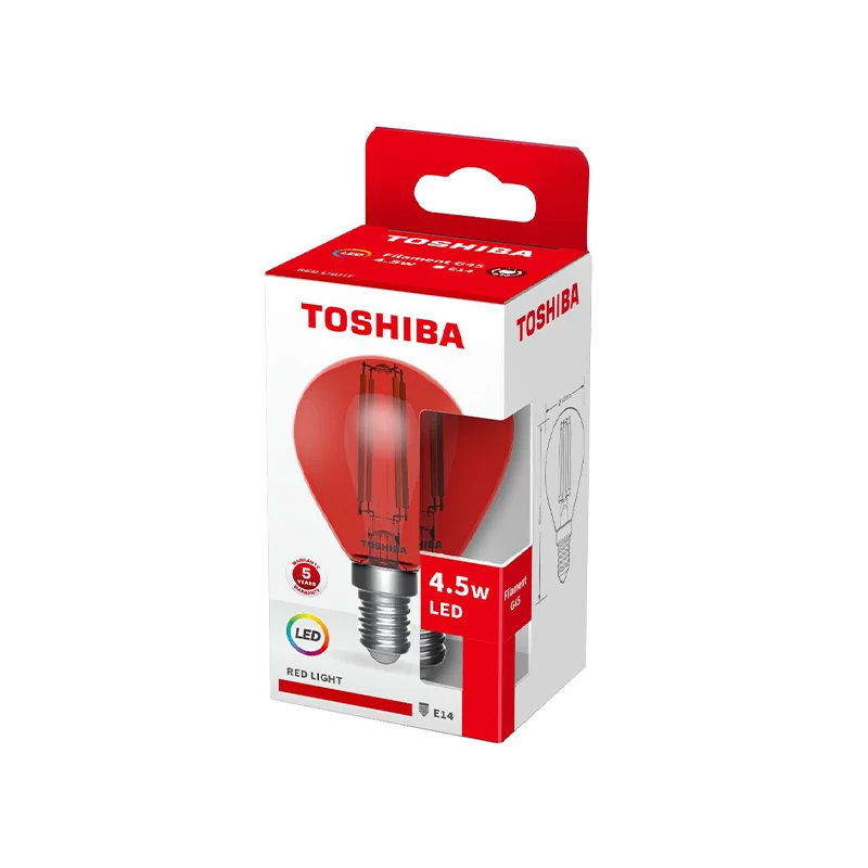 Φωτογραφία προϊόντος: TOSHIBA LED FILAMENT COLOR RED G45 E14 4.5W
