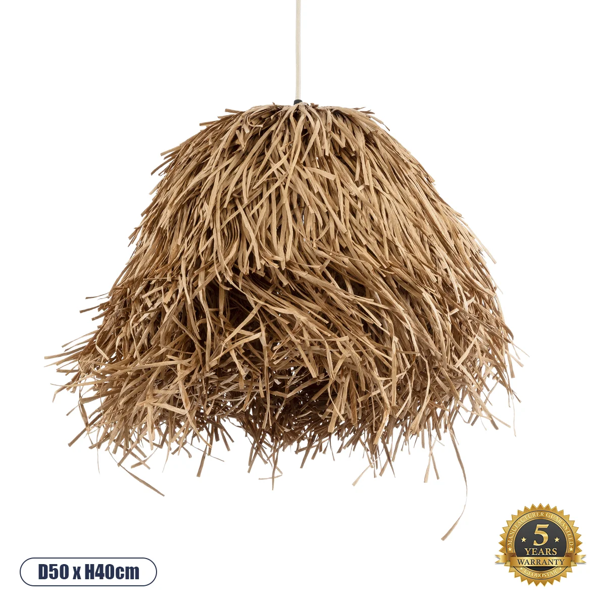 Φωτογραφία προϊόντος: GLOBOSTAR® GUADELOUPE 02157 Boho Κρεμαστό Φωτιστικό Οροφής με Ντουί 1 x E27 AC 220-240V IP20 - Μπεζ - Μ50 x Π50 x Υ40cm
