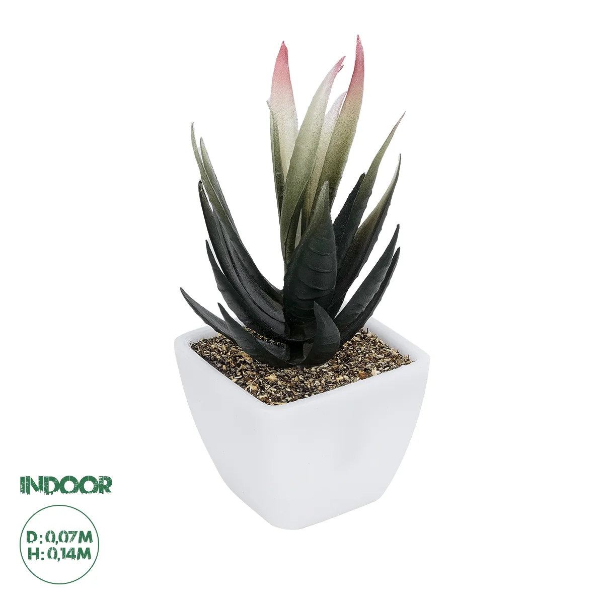 Φωτογραφία προϊόντος: GloboStar® Artificial Garden SUCCULENT ALOE POTTED PLANT 20974 Διακοσμητικό Φυτό Αλόης Φ7 x Υ14cm