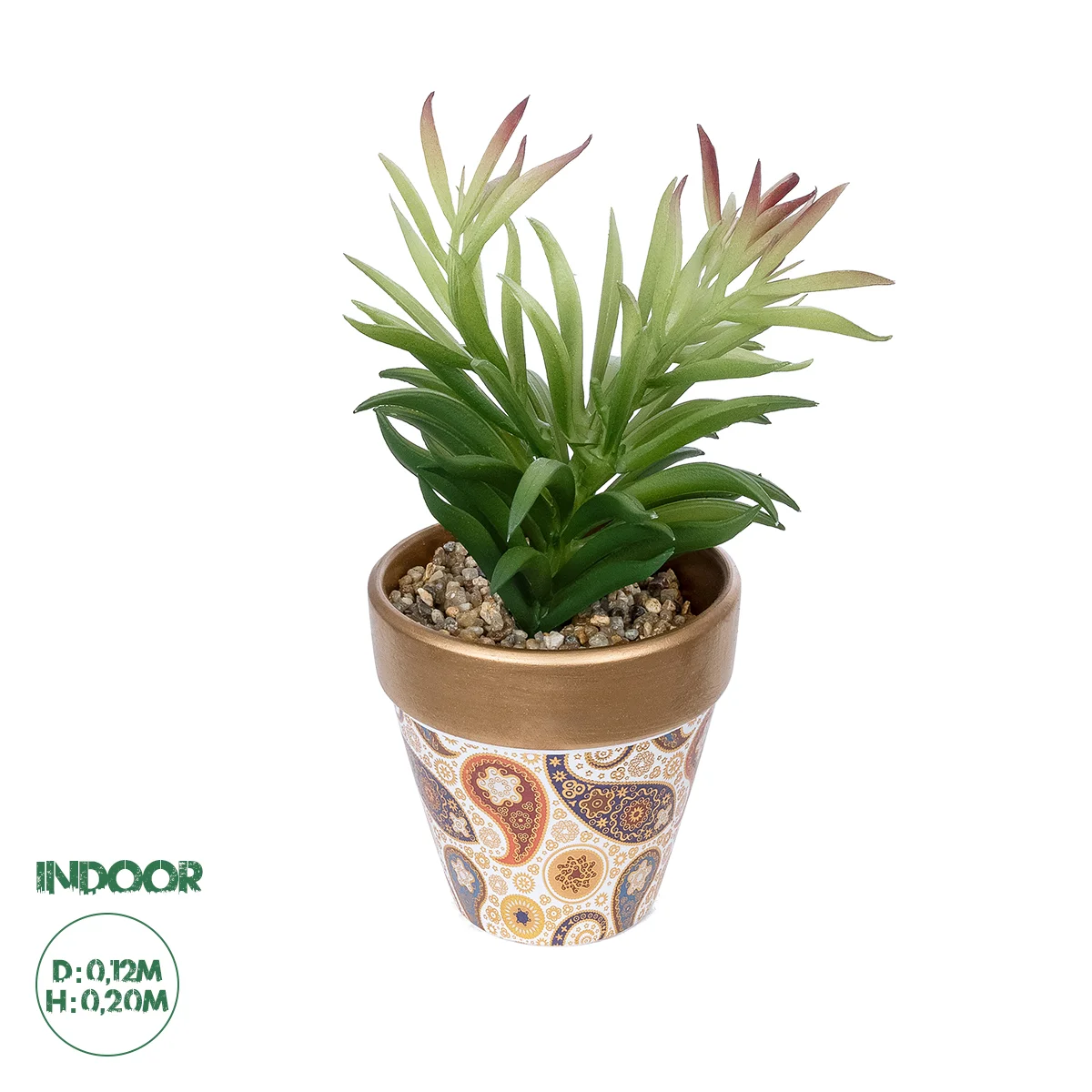 Φωτογραφία προϊόντος: GloboStar® Artificial Garden SUCCULENT CRASSULA POTTED PLANT 21046 Διακοσμητικό Φυτό Κρασούλα Φ12 x Υ20cm