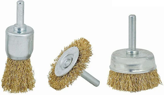 Φωτογραφία προϊόντος: VOREL WIRE BRUSH WITH SHAFT SET OF 3 pcs. 06989