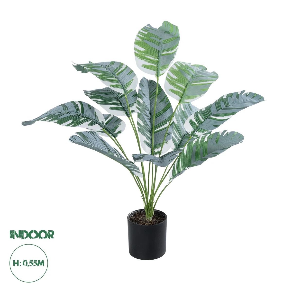 Φωτογραφία προϊόντος: GloboStar® Artificial Garden BANANA PLANT ZEBRA 20930 - Διακοσμητικό Φυτό Μπανανιά Ζέβρα Φ70 x Υ55cm