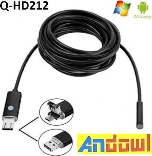 Φωτογραφία προϊόντος: Andowl Q-HD212 Ενδοσκοπική Κάμερα για Κινητό με Ανάλυση 640x480 pixels και Καλώδιο 10m