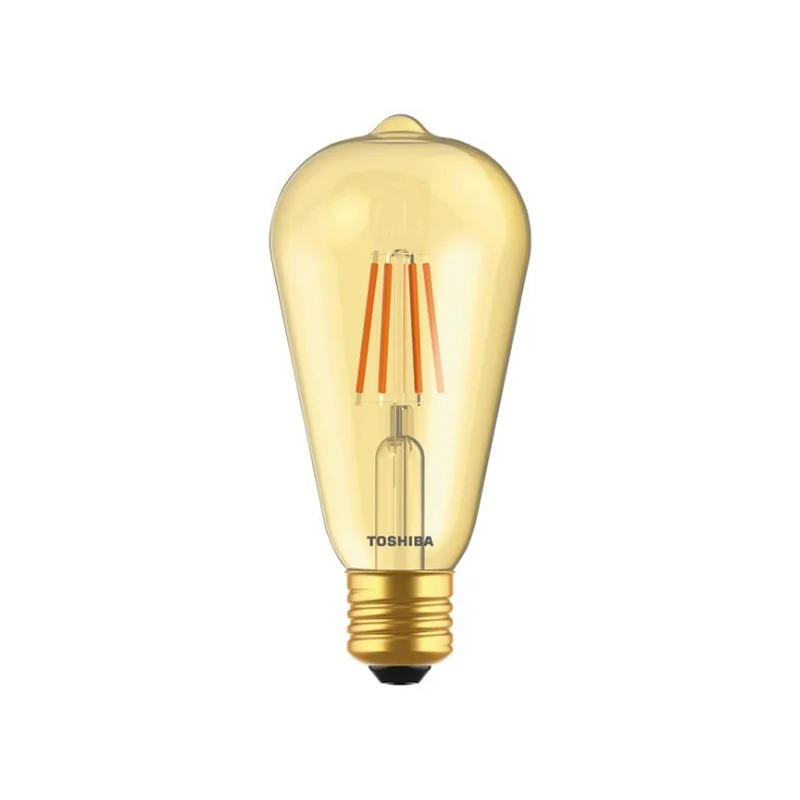 Φωτογραφία προϊόντος: Toshiba Λάμπα LED 4.5W για Ντουί E27 και Σχήμα ST64 Θερμό Λευκό 2200K (DELS-STA44P567AF11)