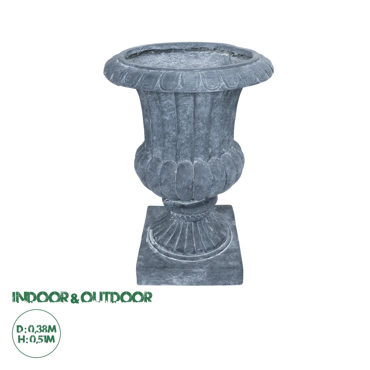 Φωτογραφία προϊόντος: GloboStar® Artificial Garden ALCAZAR 20778 Επιδαπέδιο Πολυεστερικό Τσιμεντένιο Κασπώ Γλάστρα - Flower Pot Γκρι Φ38 x Υ51cm