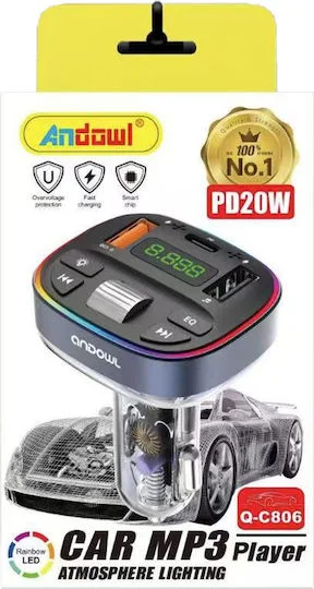 Φωτογραφία προϊόντος: Andowl MP3 Player Αυτοκινήτου με PD20W Q-C806
